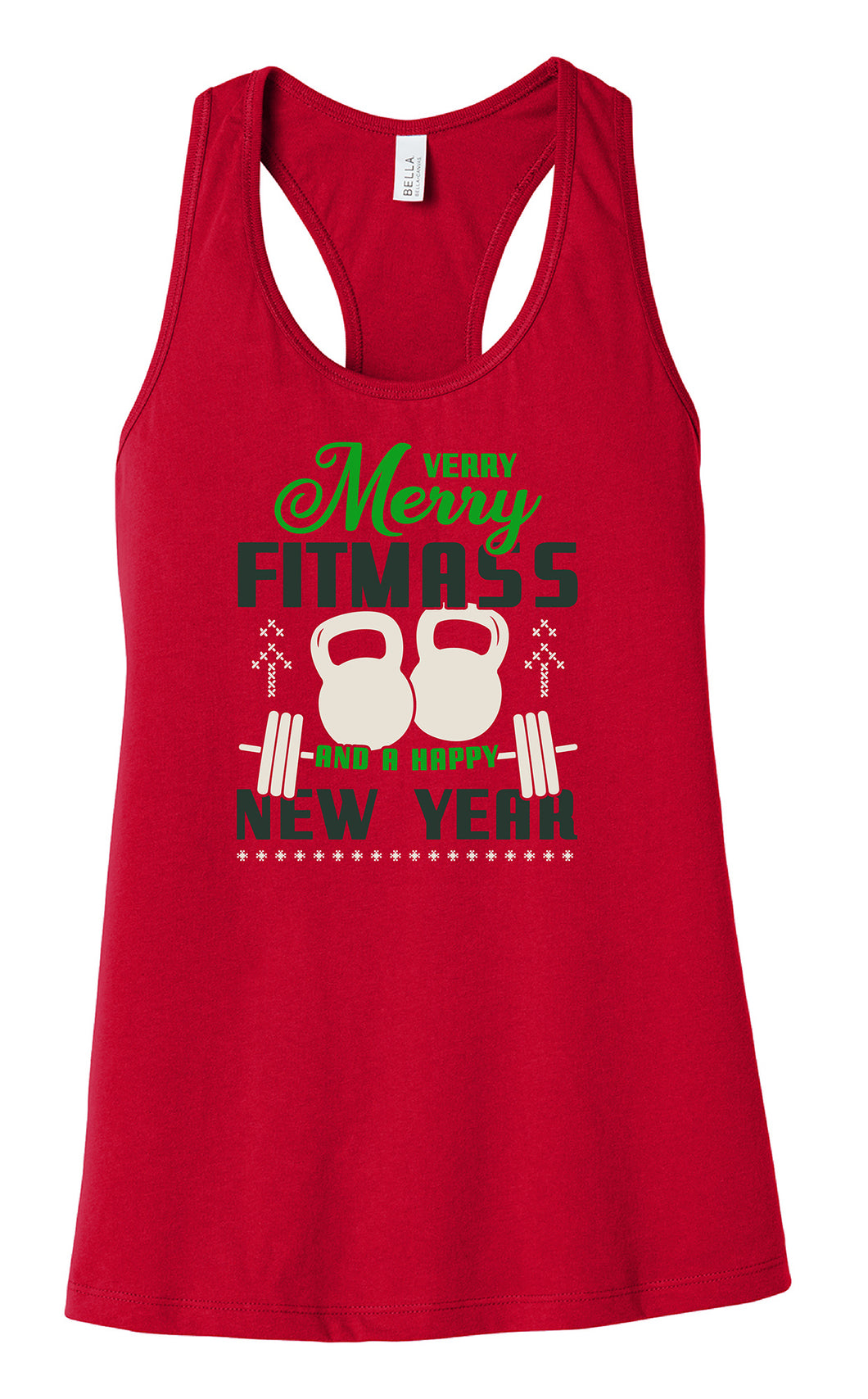 Merry Fitmas and Happy New Year BELLA+CANVAS ® Women’s Jersey Racerback Tank