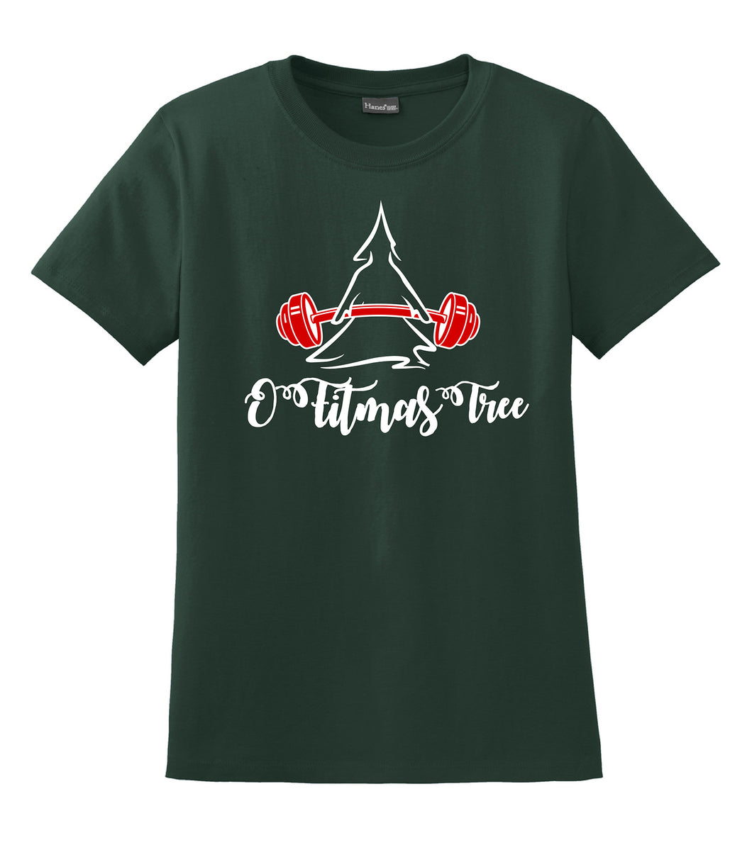 O Fitmas Tree Hanes® - Ladies Nano-T® Cotton T-Shirt