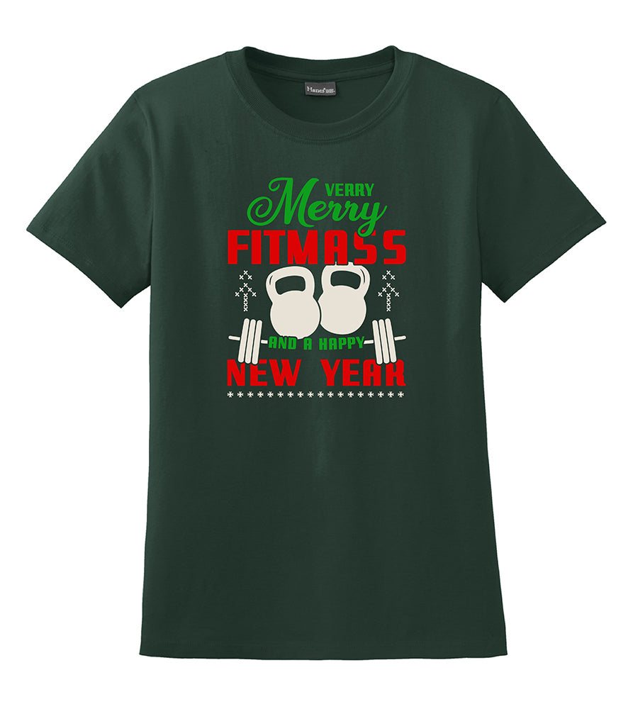 Merry Fitmas and Happy New Year Hanes® - Ladies Nano-T® Cotton T-Shirt
